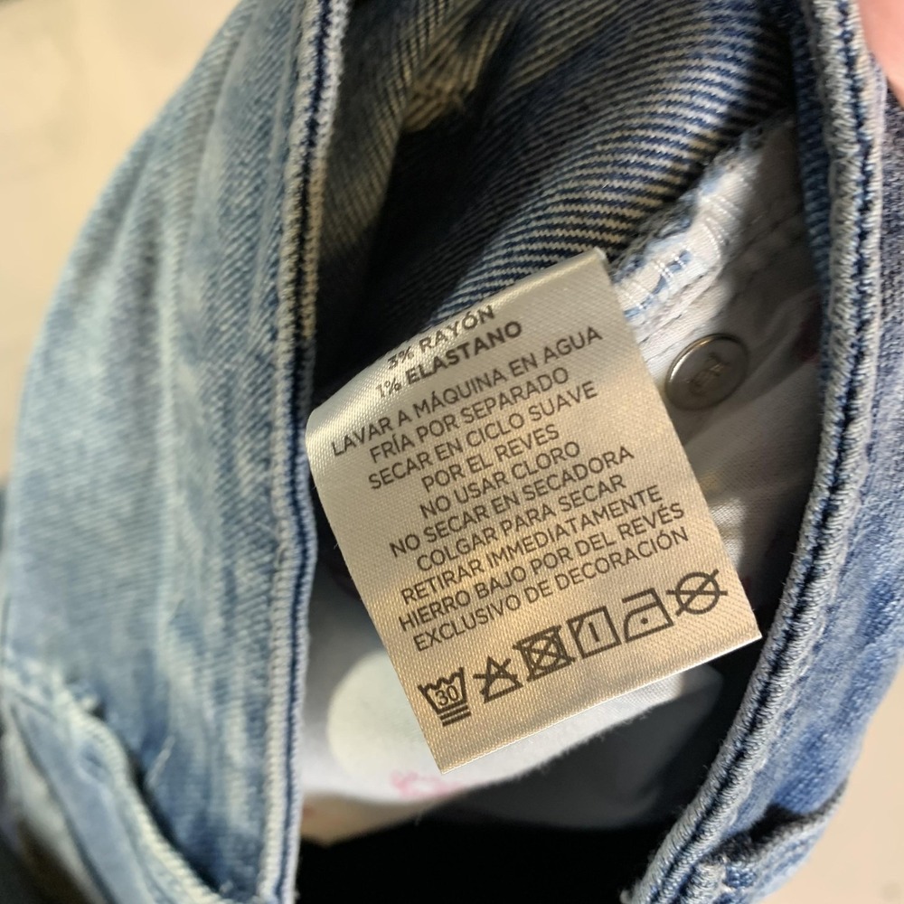 Juicy Couture Lunita Wide Leg Jeans Juniors 7/28 Blue Wash High Rise Rhinestone - Picture 15 of 16